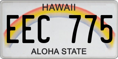 HI license plate EEC775