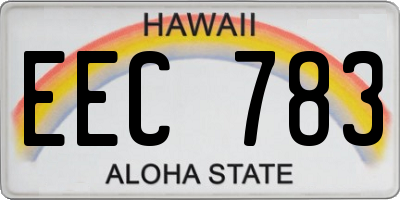 HI license plate EEC783