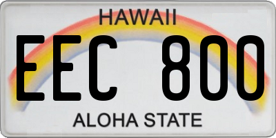 HI license plate EEC800