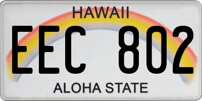 HI license plate EEC802