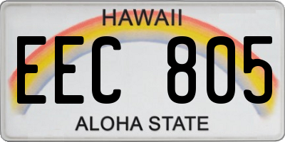 HI license plate EEC805
