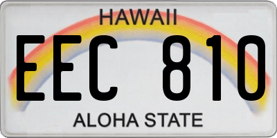 HI license plate EEC810