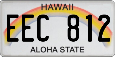 HI license plate EEC812