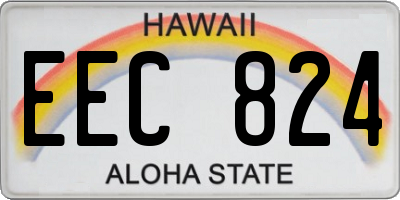 HI license plate EEC824