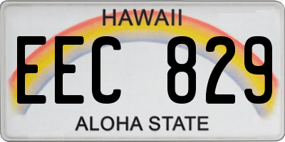 HI license plate EEC829