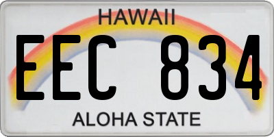 HI license plate EEC834