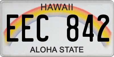 HI license plate EEC842
