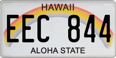 HI license plate EEC844
