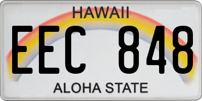 HI license plate EEC848