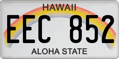 HI license plate EEC852