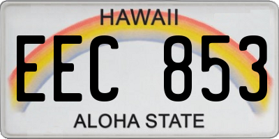 HI license plate EEC853