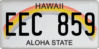 HI license plate EEC859
