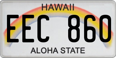 HI license plate EEC860