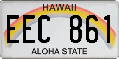 HI license plate EEC861
