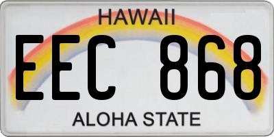 HI license plate EEC868