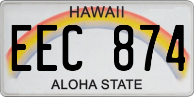 HI license plate EEC874