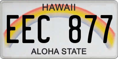 HI license plate EEC877