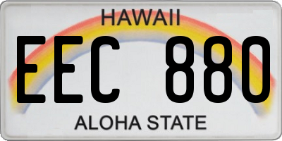 HI license plate EEC880