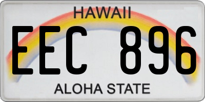 HI license plate EEC896