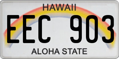 HI license plate EEC903