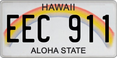 HI license plate EEC911
