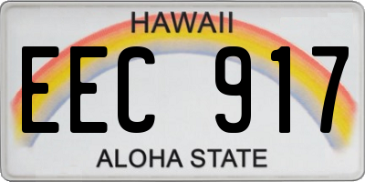 HI license plate EEC917