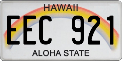 HI license plate EEC921