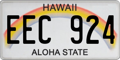 HI license plate EEC924