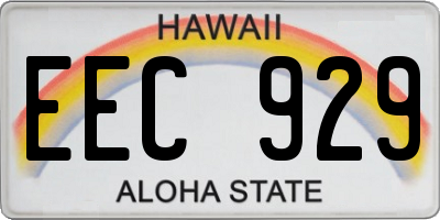 HI license plate EEC929
