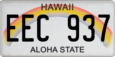 HI license plate EEC937