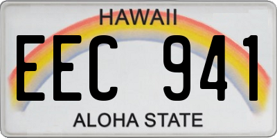 HI license plate EEC941