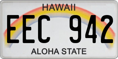 HI license plate EEC942