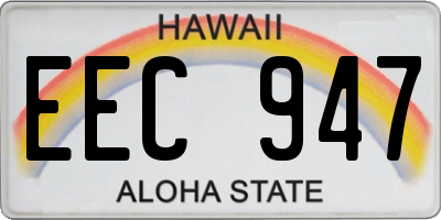 HI license plate EEC947