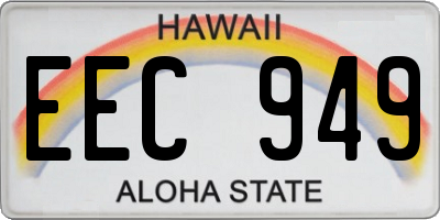 HI license plate EEC949