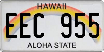 HI license plate EEC955