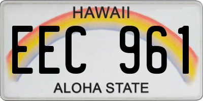 HI license plate EEC961