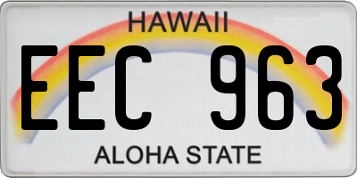 HI license plate EEC963