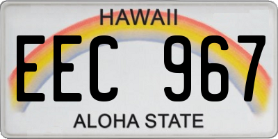 HI license plate EEC967