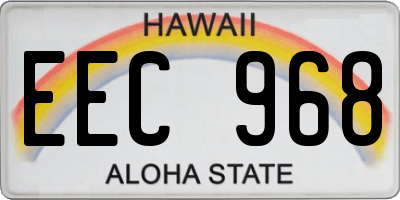 HI license plate EEC968