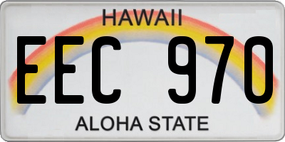 HI license plate EEC970