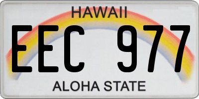 HI license plate EEC977