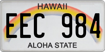 HI license plate EEC984
