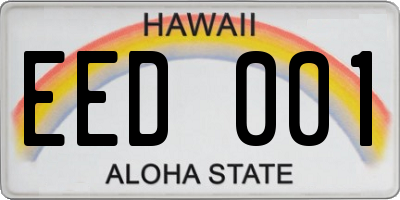 HI license plate EED001