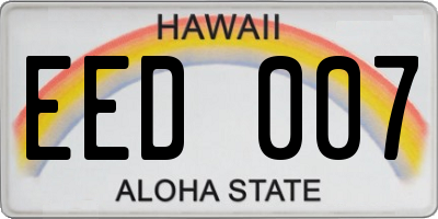 HI license plate EED007