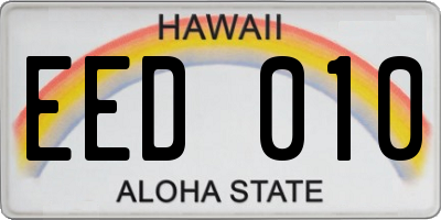 HI license plate EED010