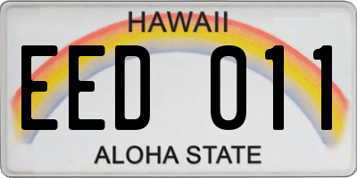 HI license plate EED011