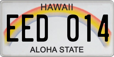 HI license plate EED014