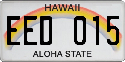 HI license plate EED015