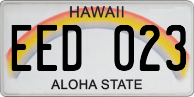 HI license plate EED023