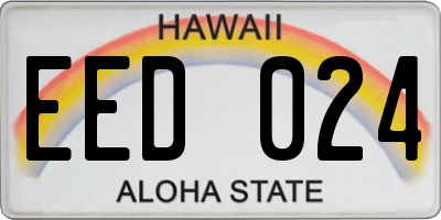 HI license plate EED024